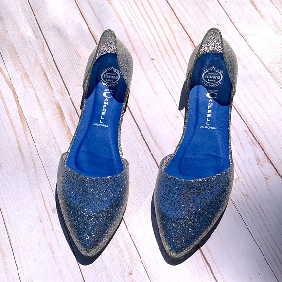 Jeffrey Campbell jell flats silver pointed toe 9 - Picture 3 of 11